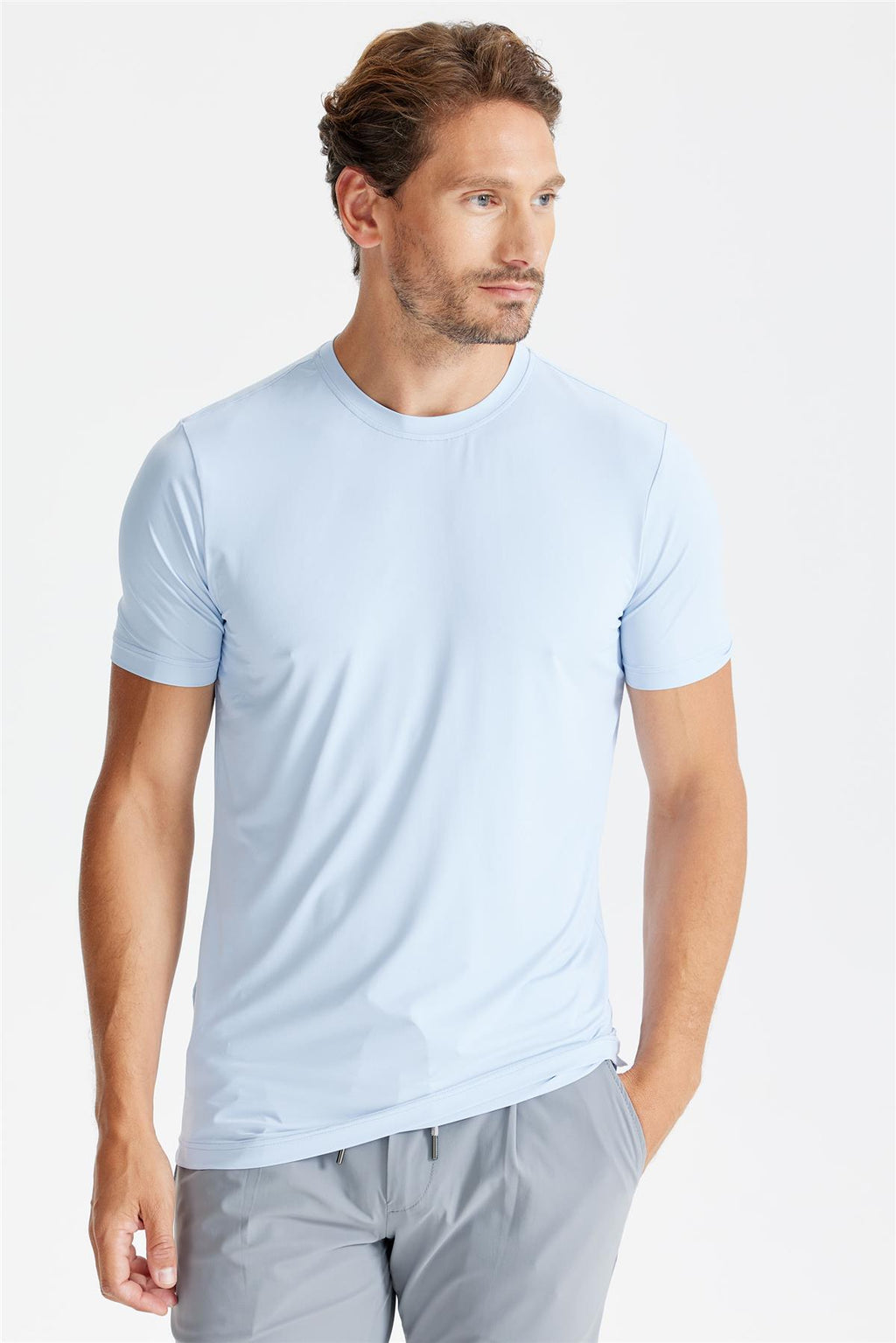 Mavi Sıfır Yaka Vintage Teknik Kumaş T-Shirt - 2