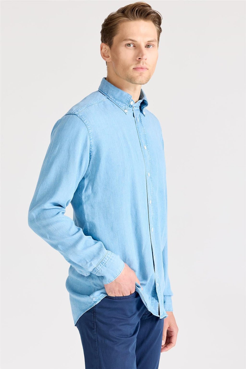 Mavi Tencel Denim Gömlek - 7