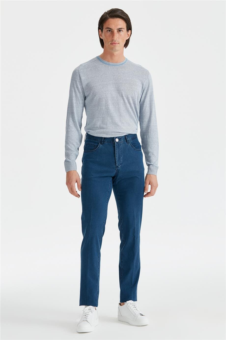 Mavi Tencel Kumaş Pantolon - Image 1