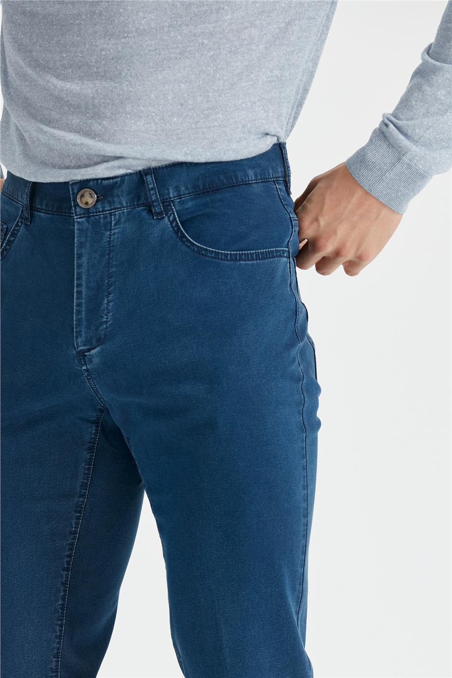 Mavi Tencel Kumaş Pantolon - Image 3