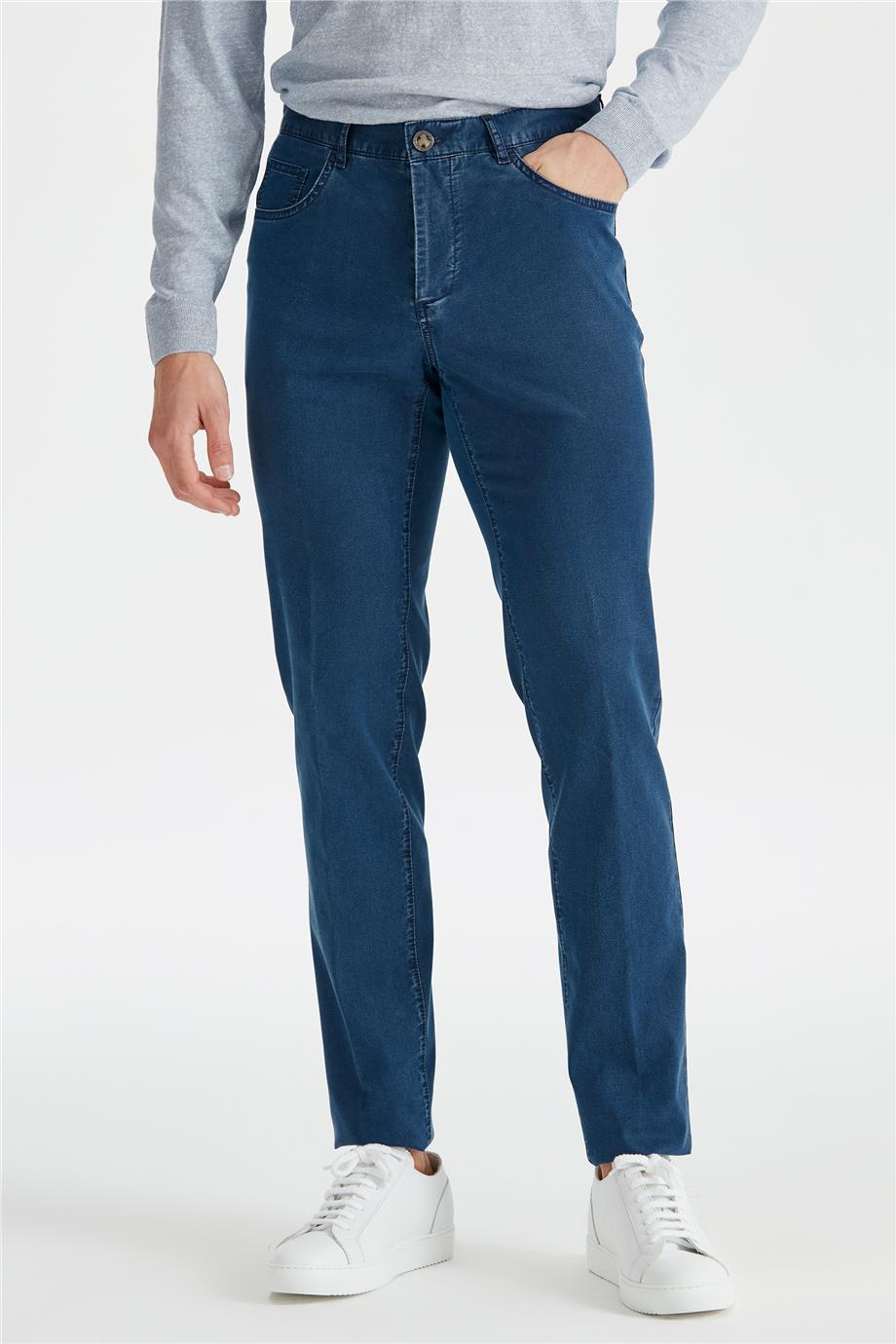 Mavi Tencel Kumaş Pantolon - Image 2