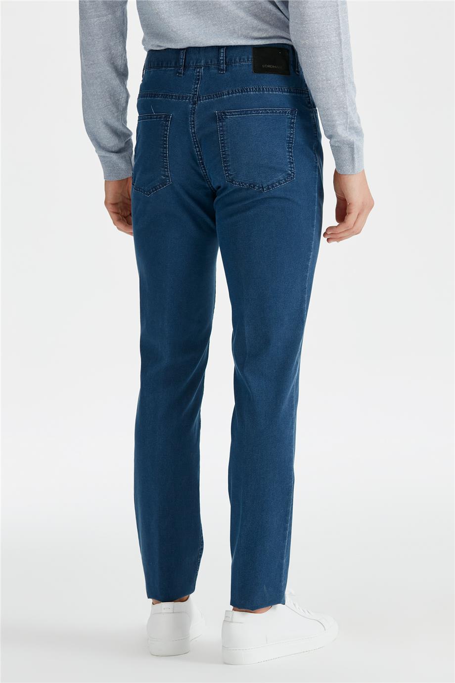 Mavi Tencel Kumaş Pantolon - Image 5