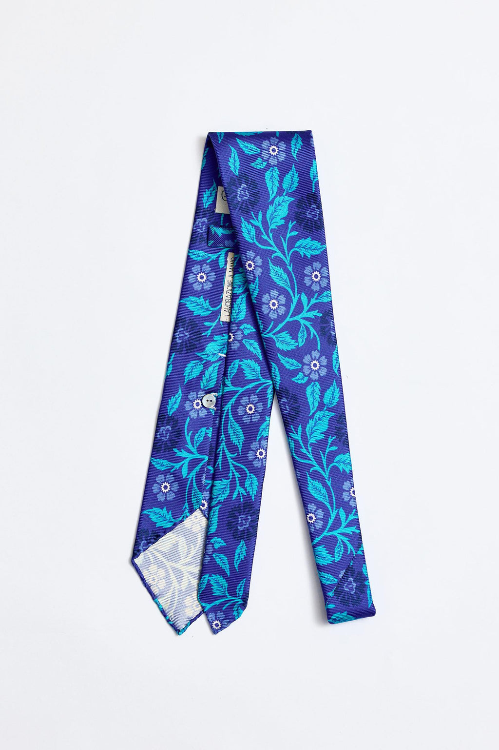 Mavi Turkuaz Astarsız 3 Fold İpek Kravat