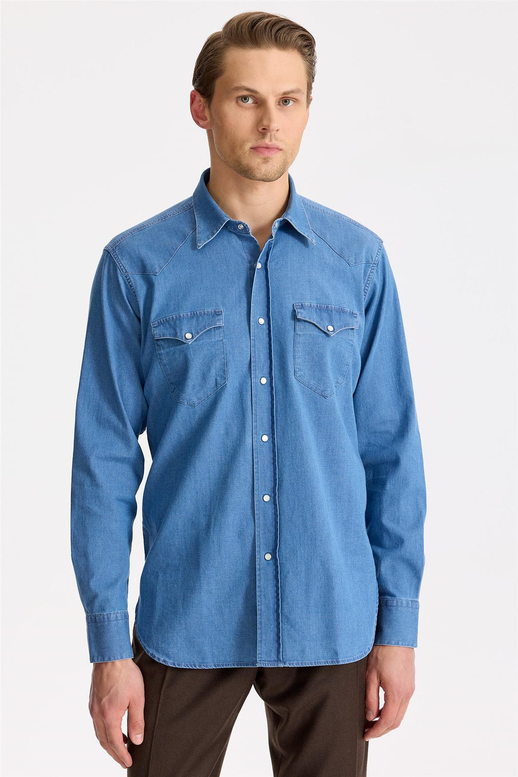 Mavi Western Denim Gömlek - Image 2