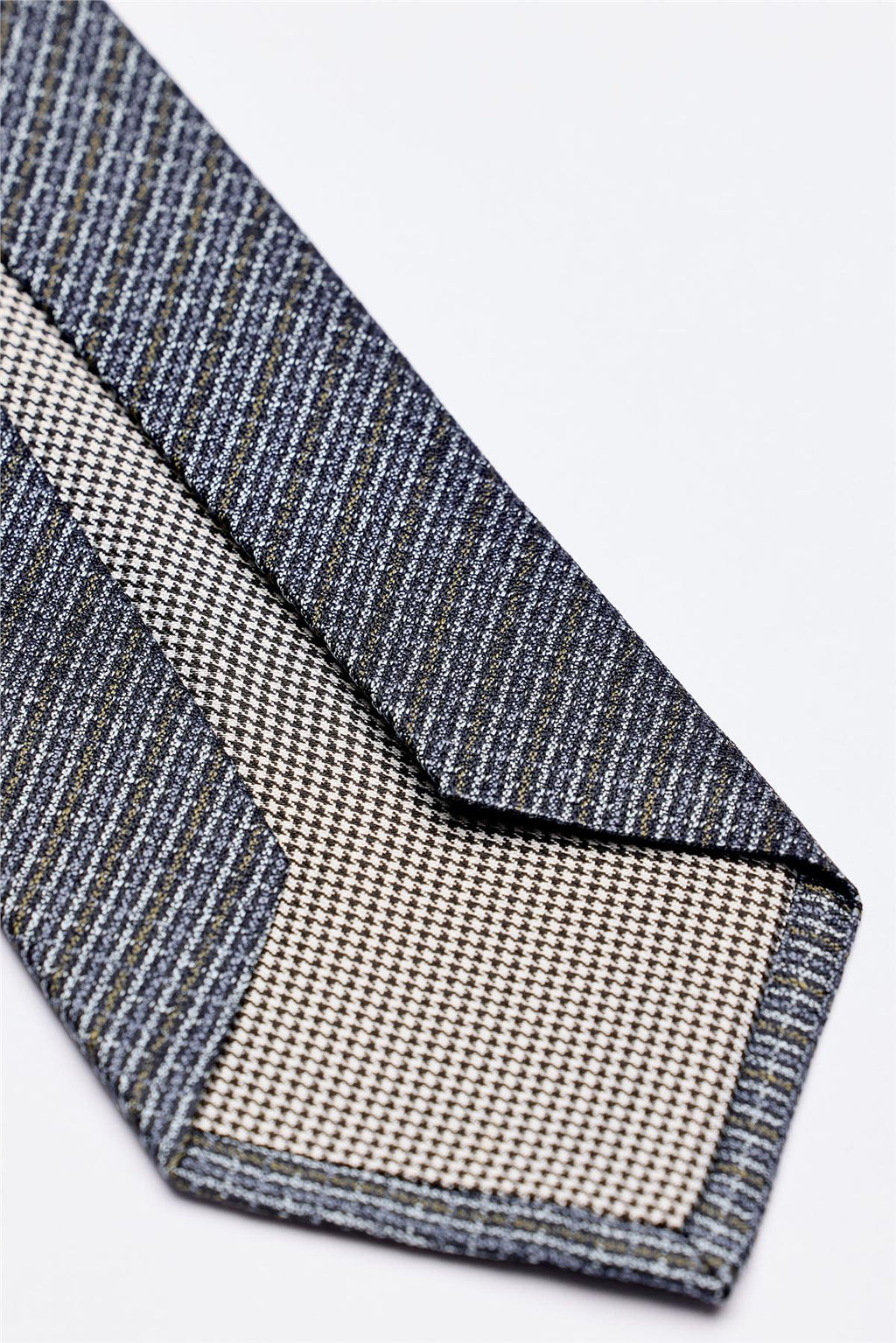 Mavi Yeşil Melanjlı 5 Fold İpek Kravat - Image 4