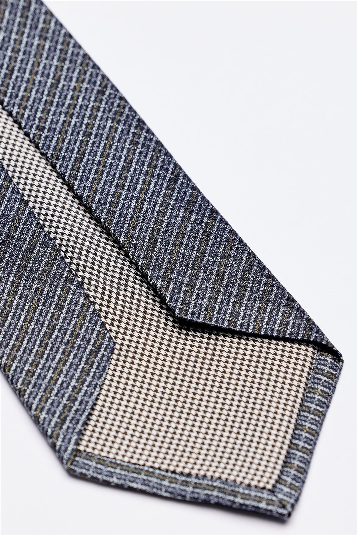 Mavi Yeşil Melanjlı 5 Fold İpek Kravat - Image 4