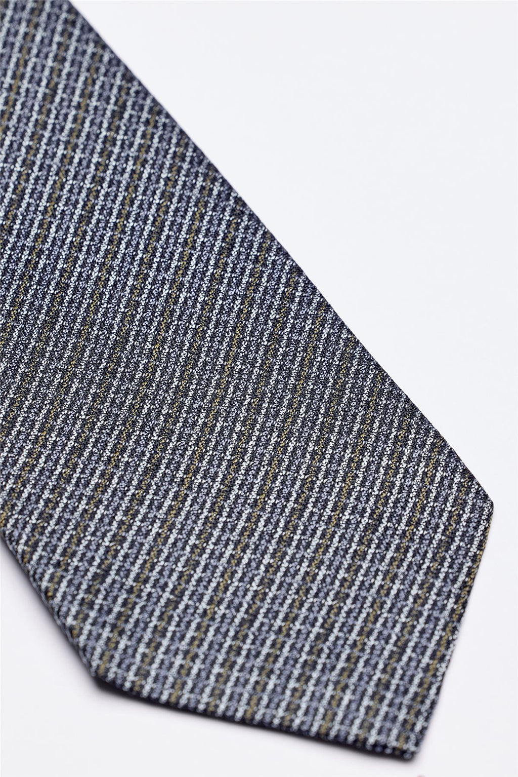 Mavi Yeşil Melanjlı 5 Fold İpek Kravat - Image 3