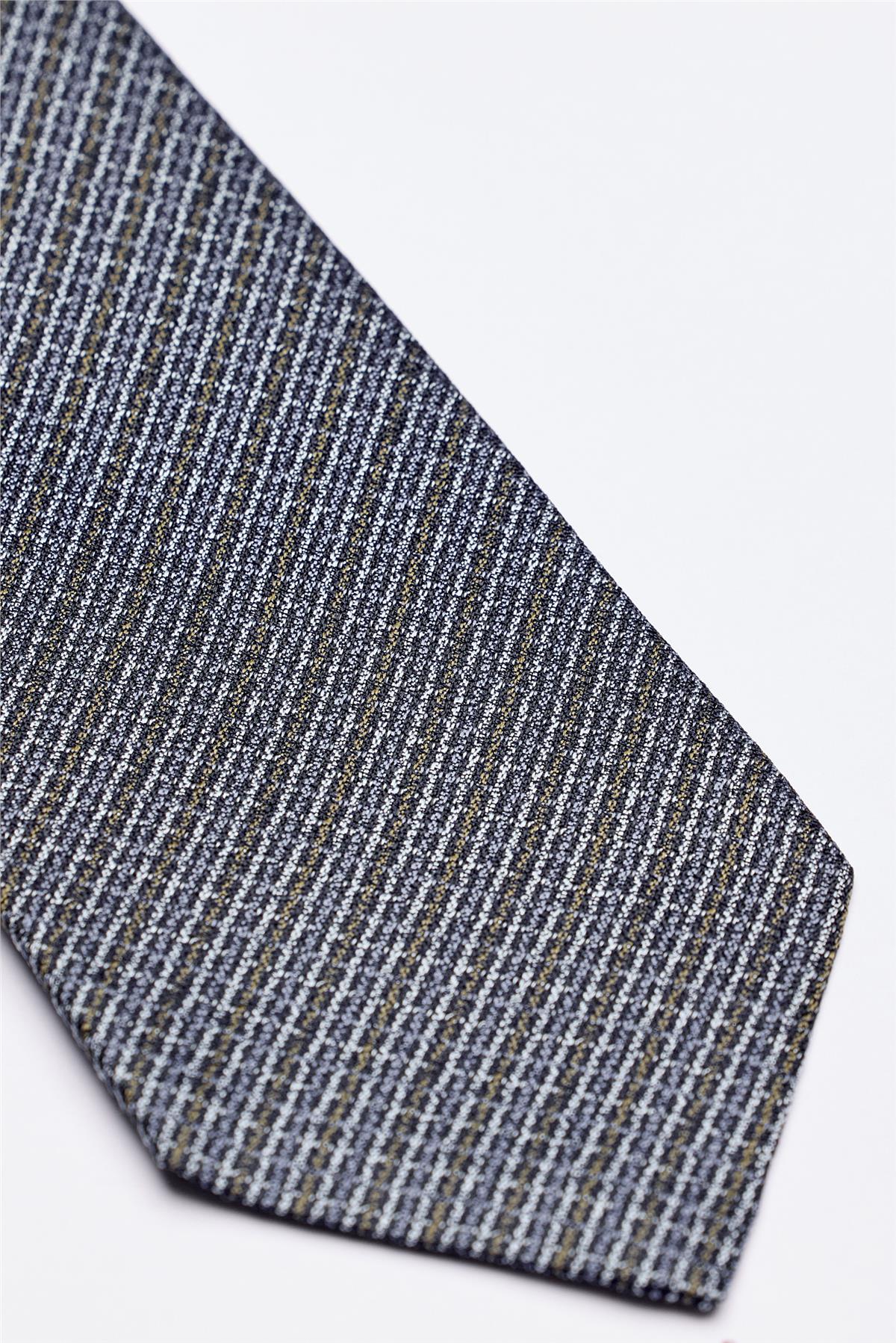 Mavi Yeşil Melanjlı 5 Fold İpek Kravat - Image 3