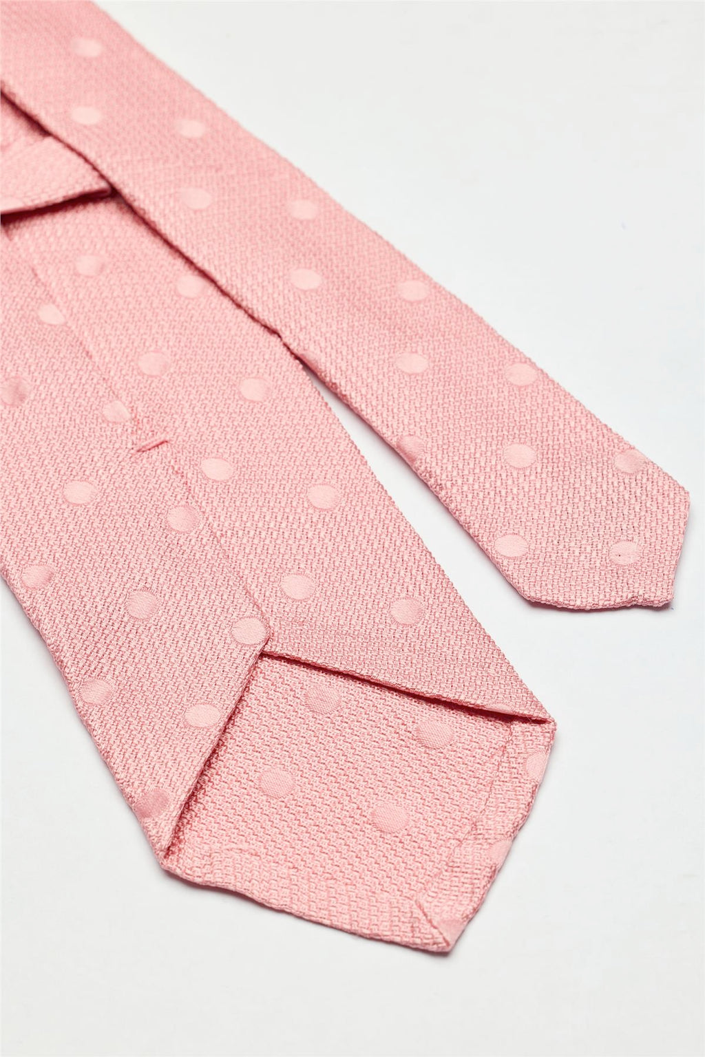 Pembe Puantiyeli Garza İpek Kravat - 4