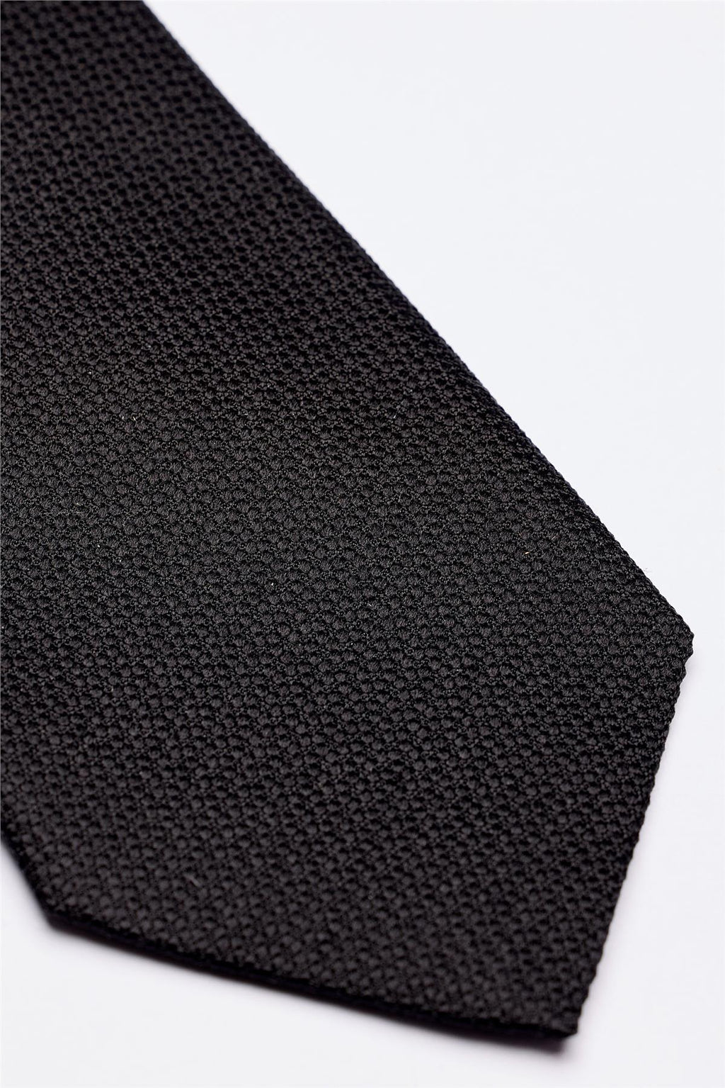 Siyah 7 Fold Örgü İpek Kravat - Image 3