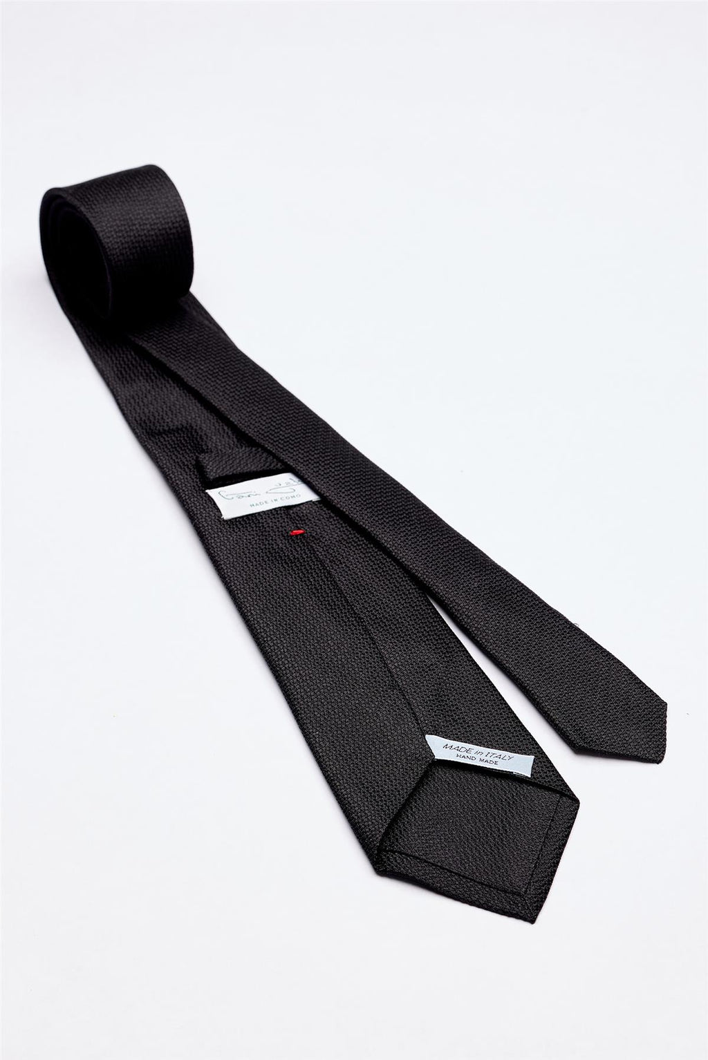 Siyah 7 Fold Örgü İpek Kravat - Image 2