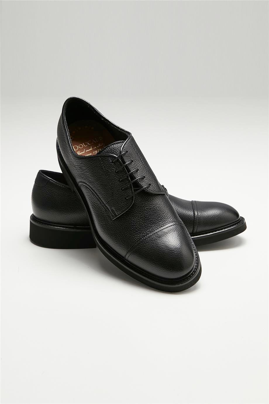 Siyah Bağcıklı Derby Deri Ayakkabı - Image 2