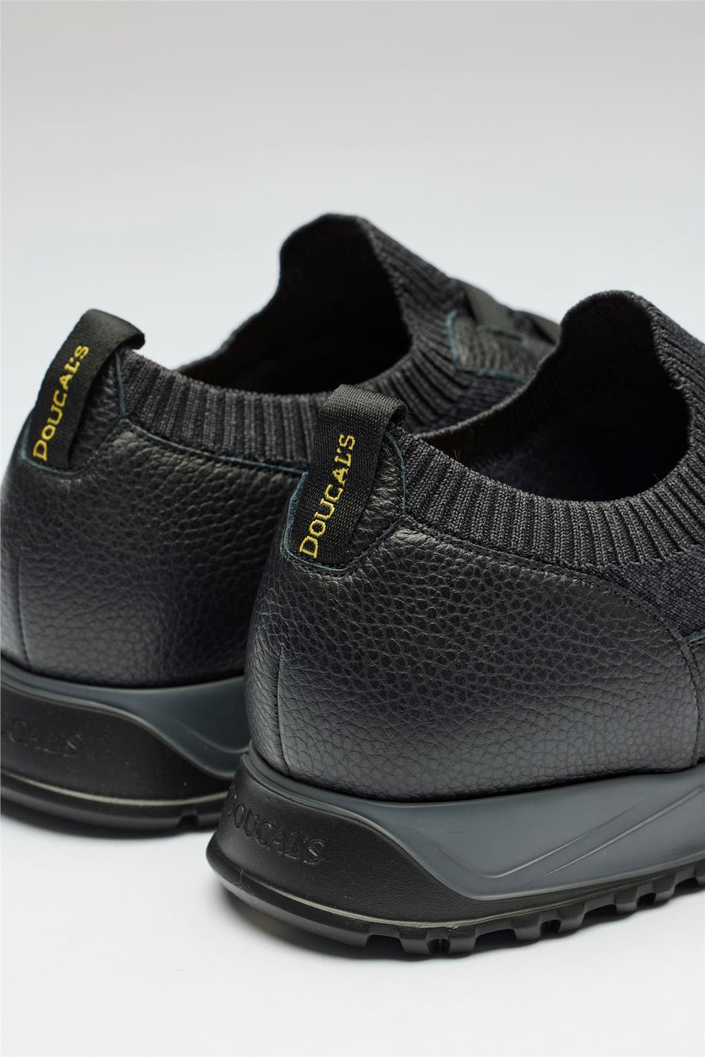 Siyah Bağcıksız Örgü Deri Sneaker - 8
