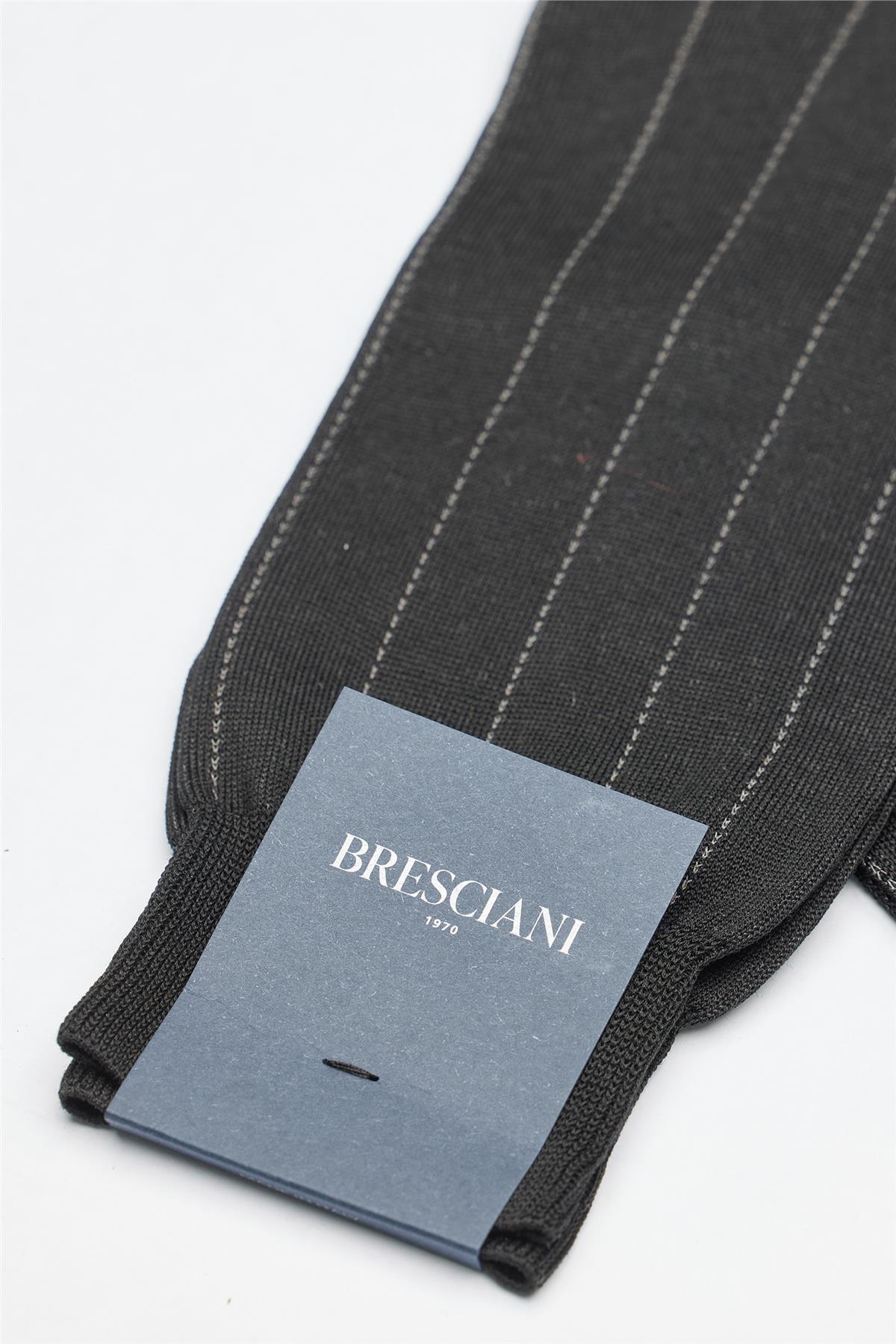 Siyah Çizgili Merserize Pamuk Çorap - Image 2