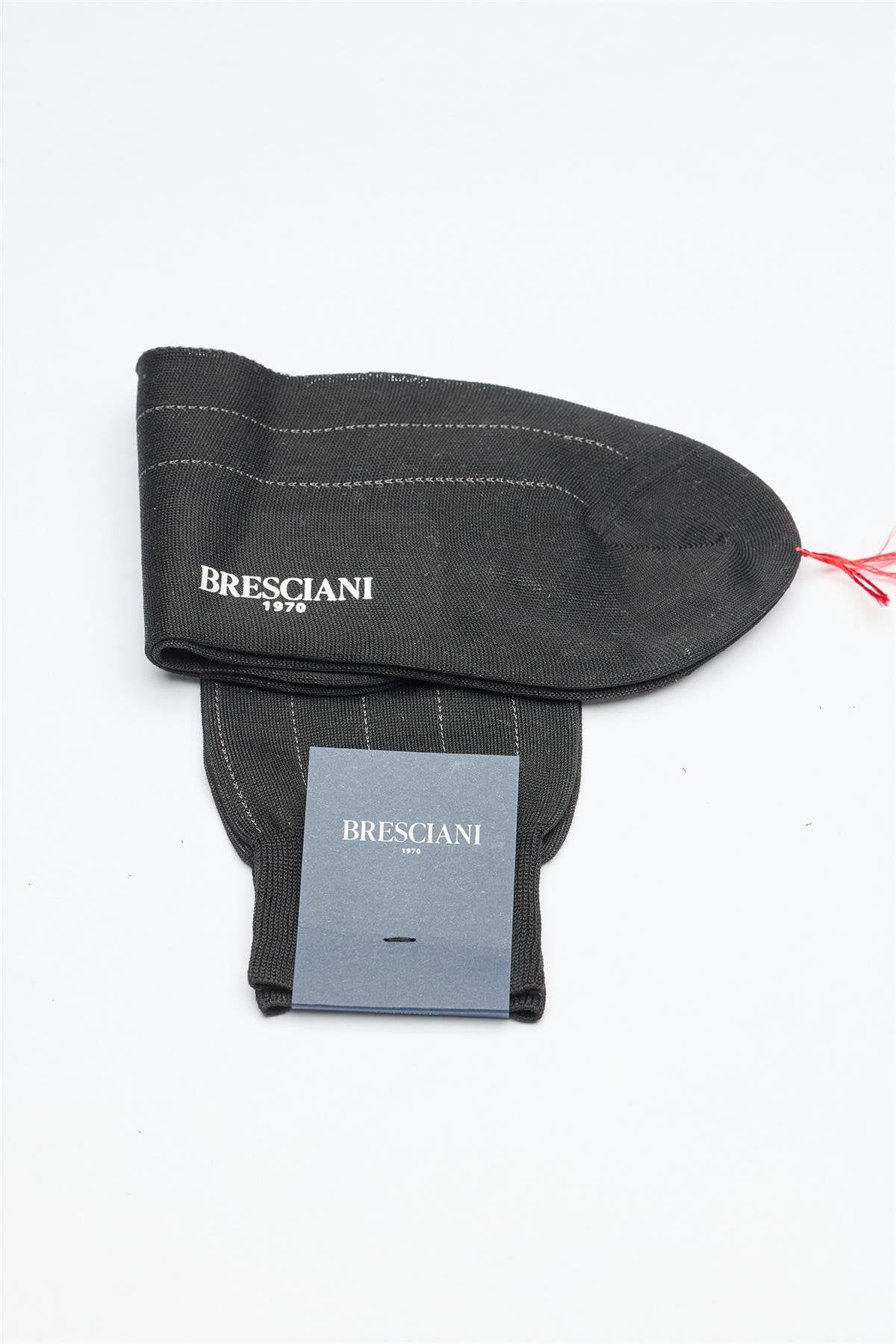 Siyah Çizgili Merserize Pamuk Çorap - Image 3