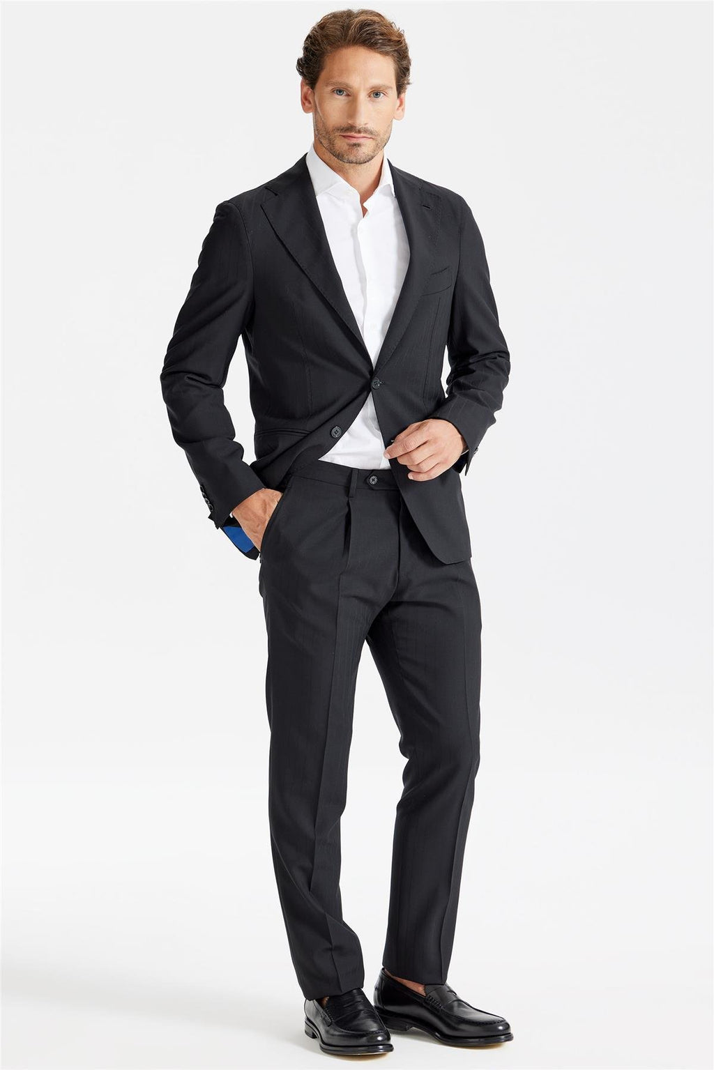 Siyah Çizgili Yüntakım Elbise - Image 4