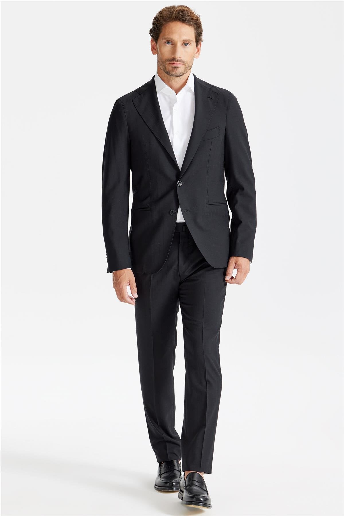 Siyah Çizgili Yüntakım Elbise - Image 2