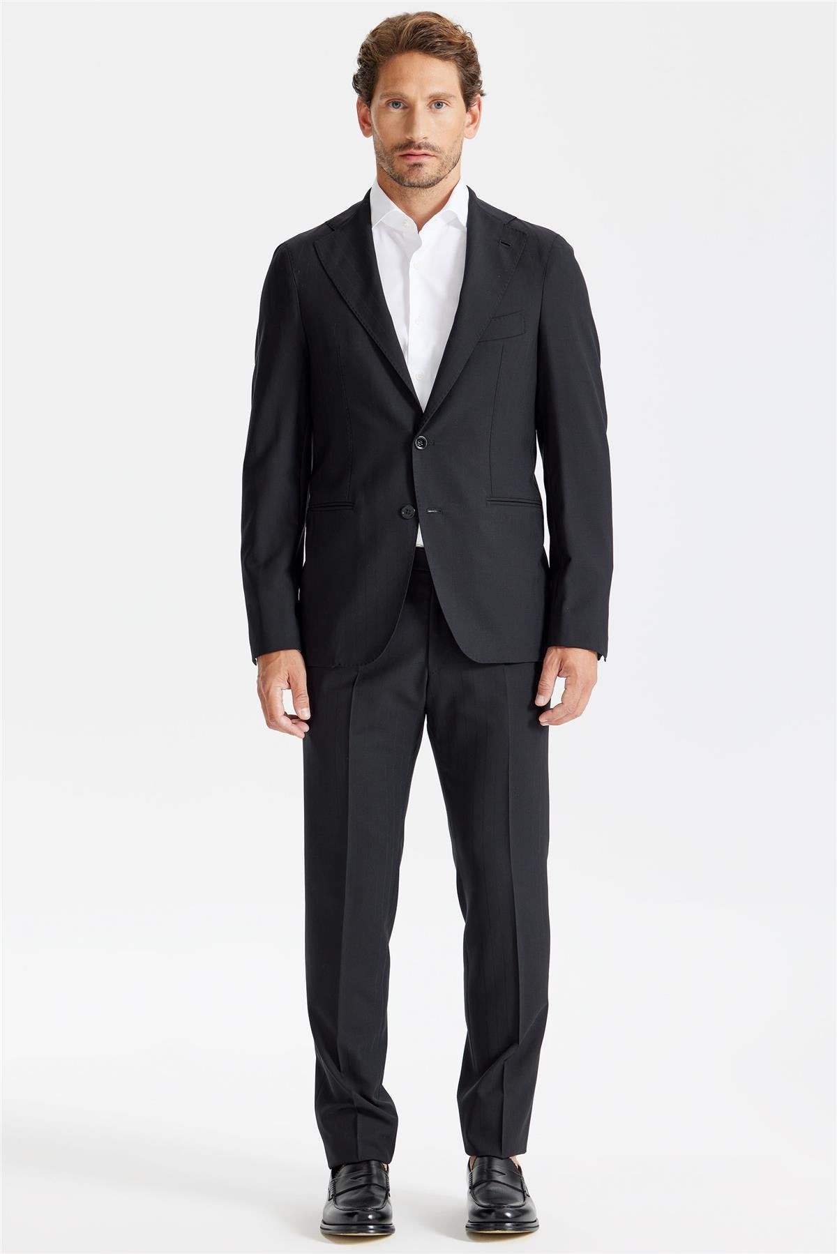 Siyah Çizgili Yüntakım Elbise - Image 1