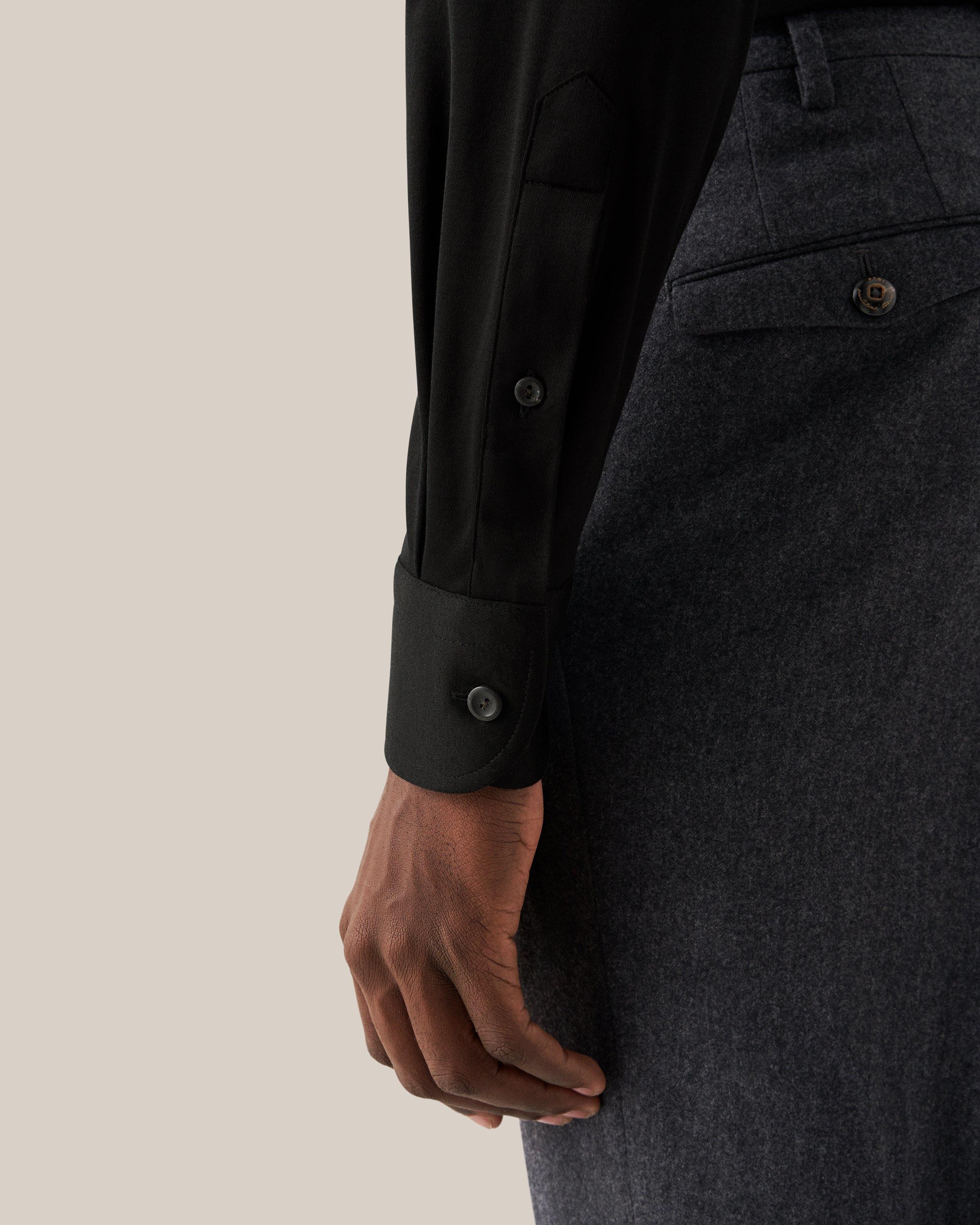 Siyah Comfort Filo Di Scozia Jersey Gömlek - Image 4