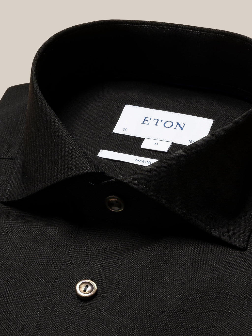 Siyah İnce Merino Yün Gömlek - Image 3