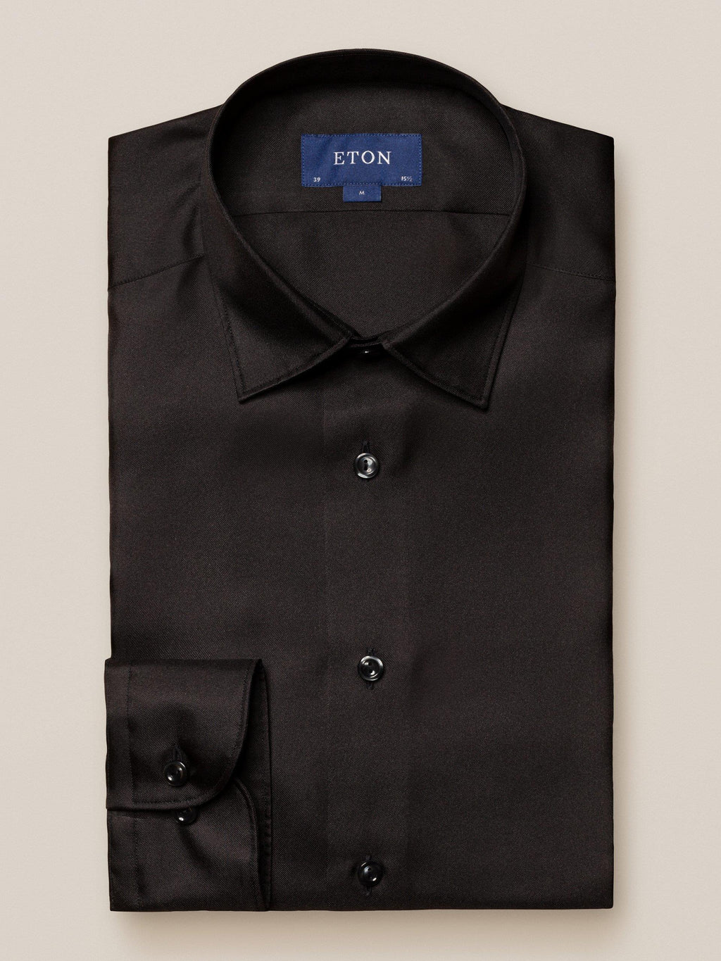 Siyah İpek Twill Gömlek - Image 2