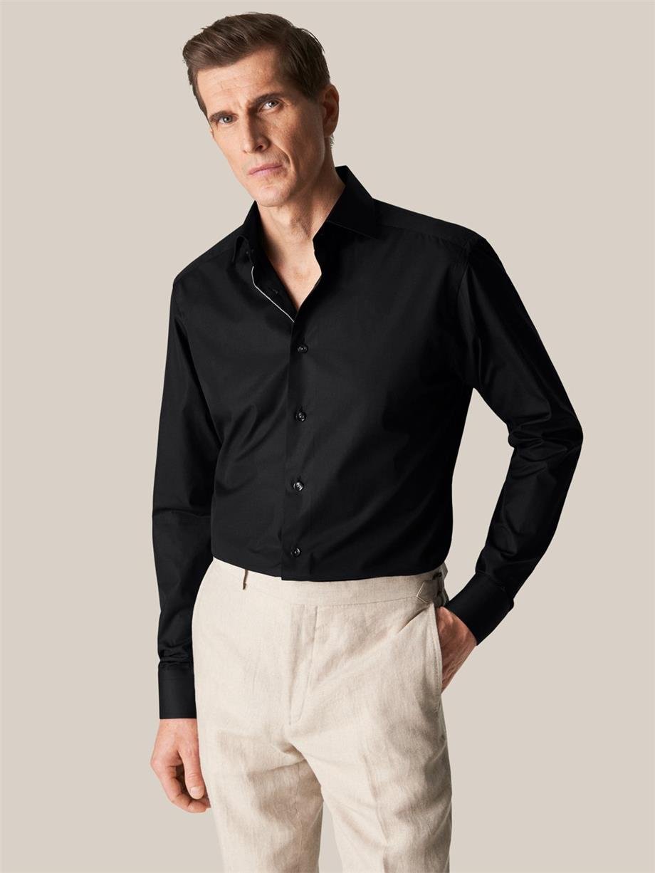 Siyah Klasik Pamuk Gömlek - Image 1