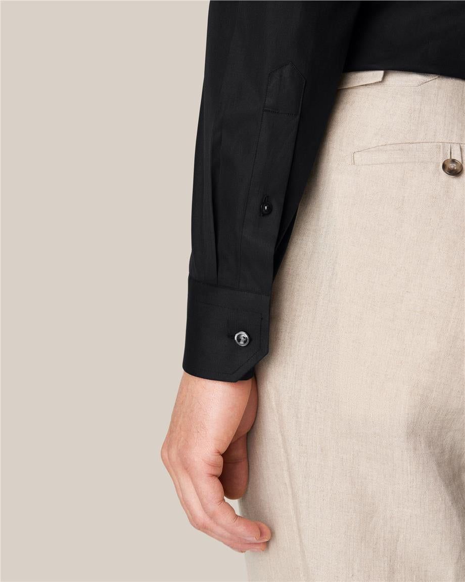 Siyah Klasik Pamuk Gömlek - Image 5