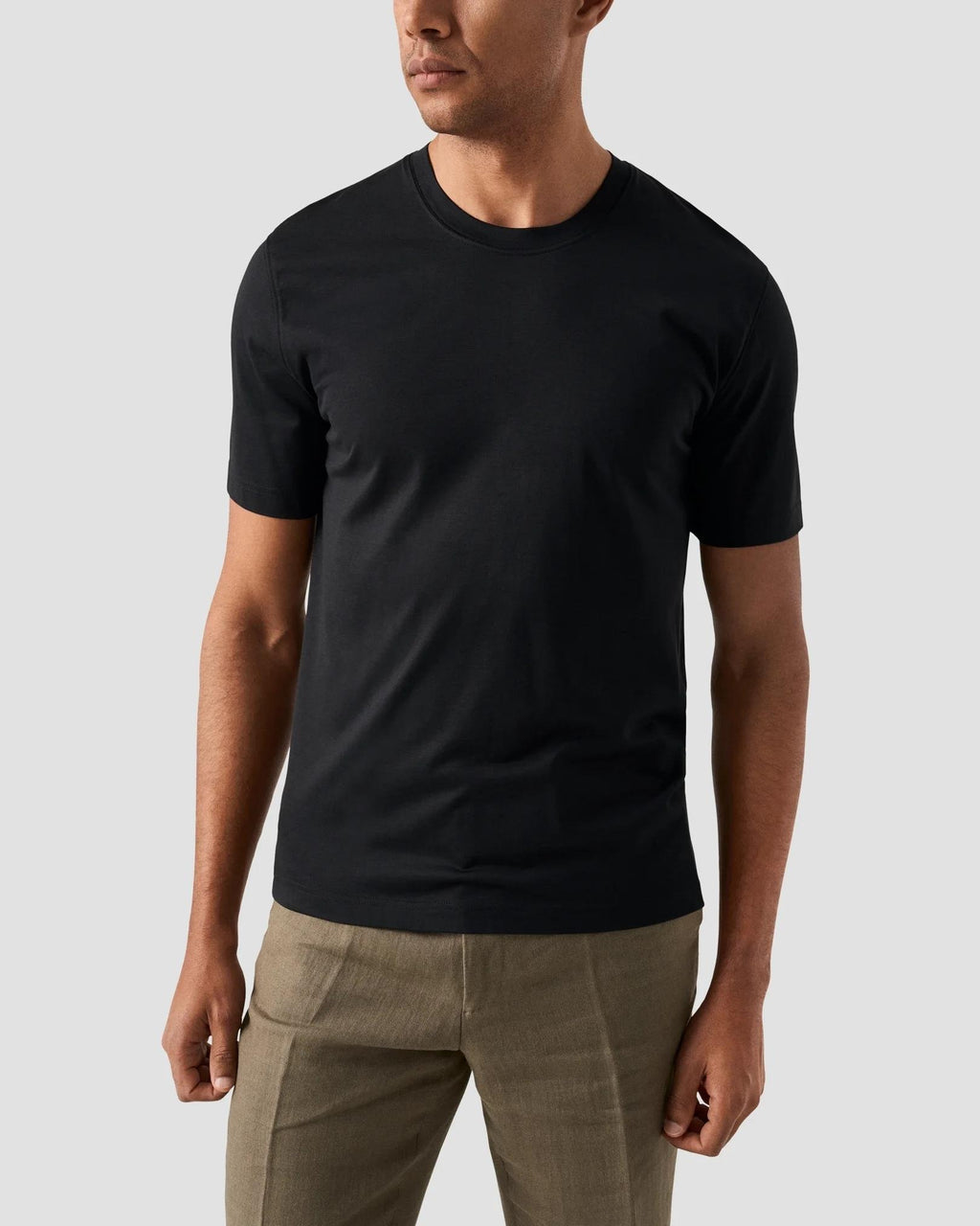 Siyah Pamuk İpek T-Shirt - 1