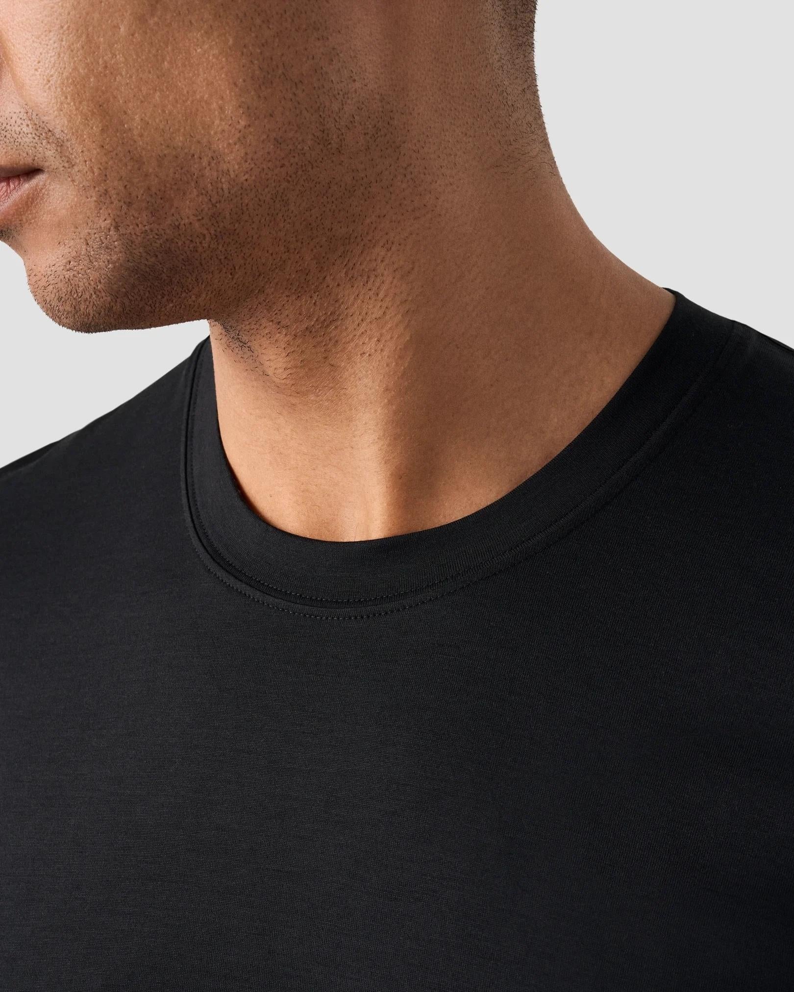 Siyah Pamuk İpek T-Shirt - 7