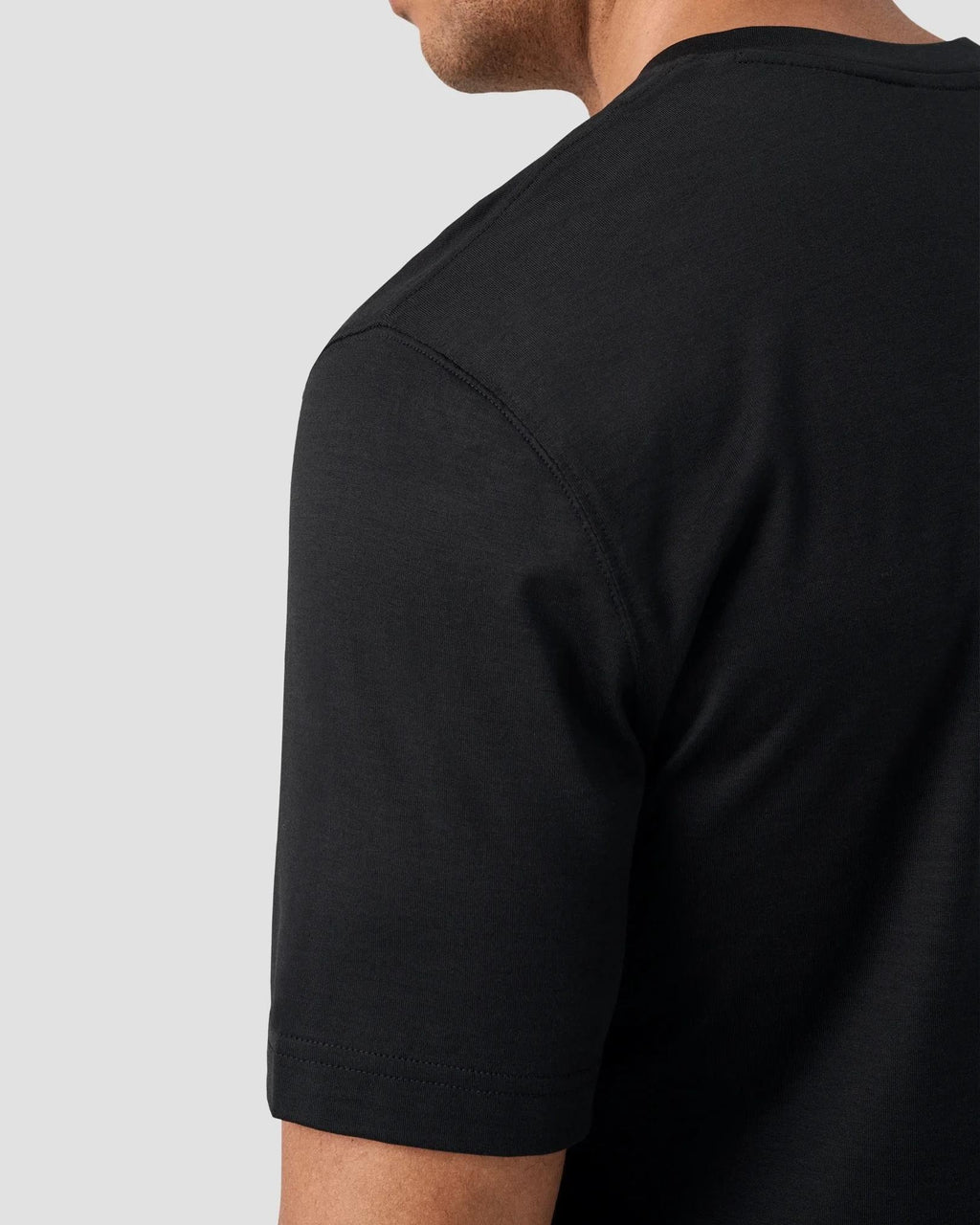 Siyah Pamuk İpek T-Shirt - 5