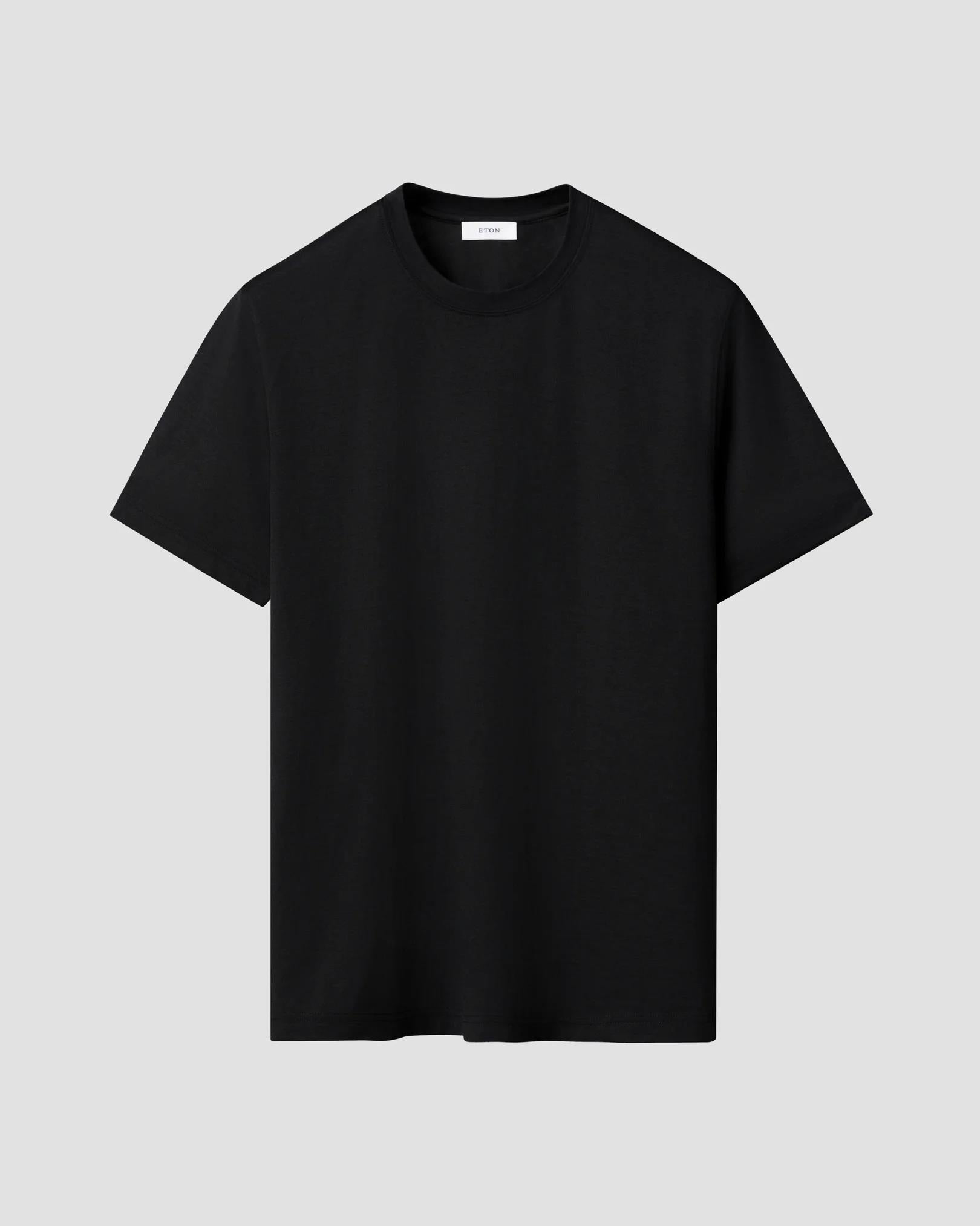 Siyah Pamuk İpek T-Shirt - Image 2