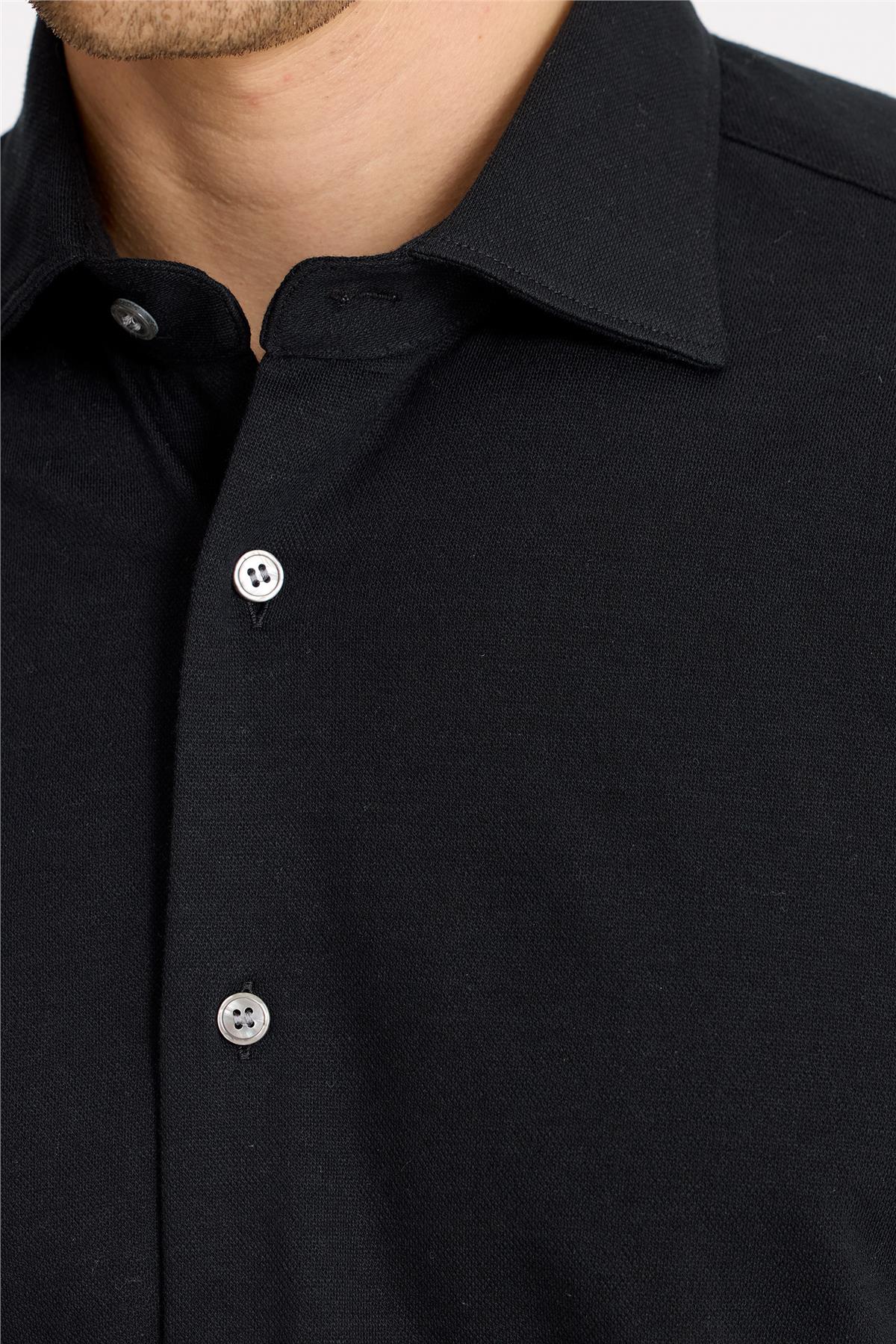 Siyah Pamuk Kaşmir Gömlek - Image 3