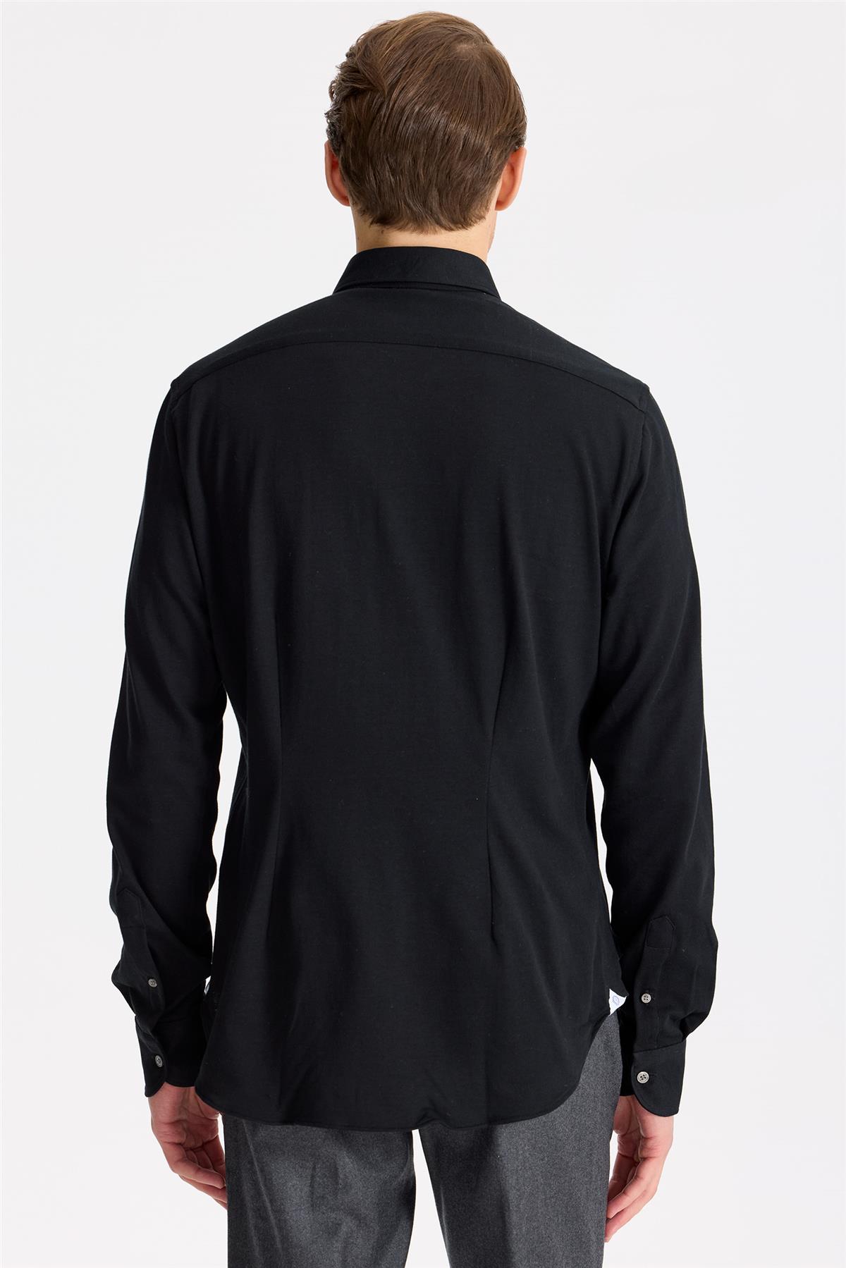 Siyah Pamuk Kaşmir Gömlek - Image 5
