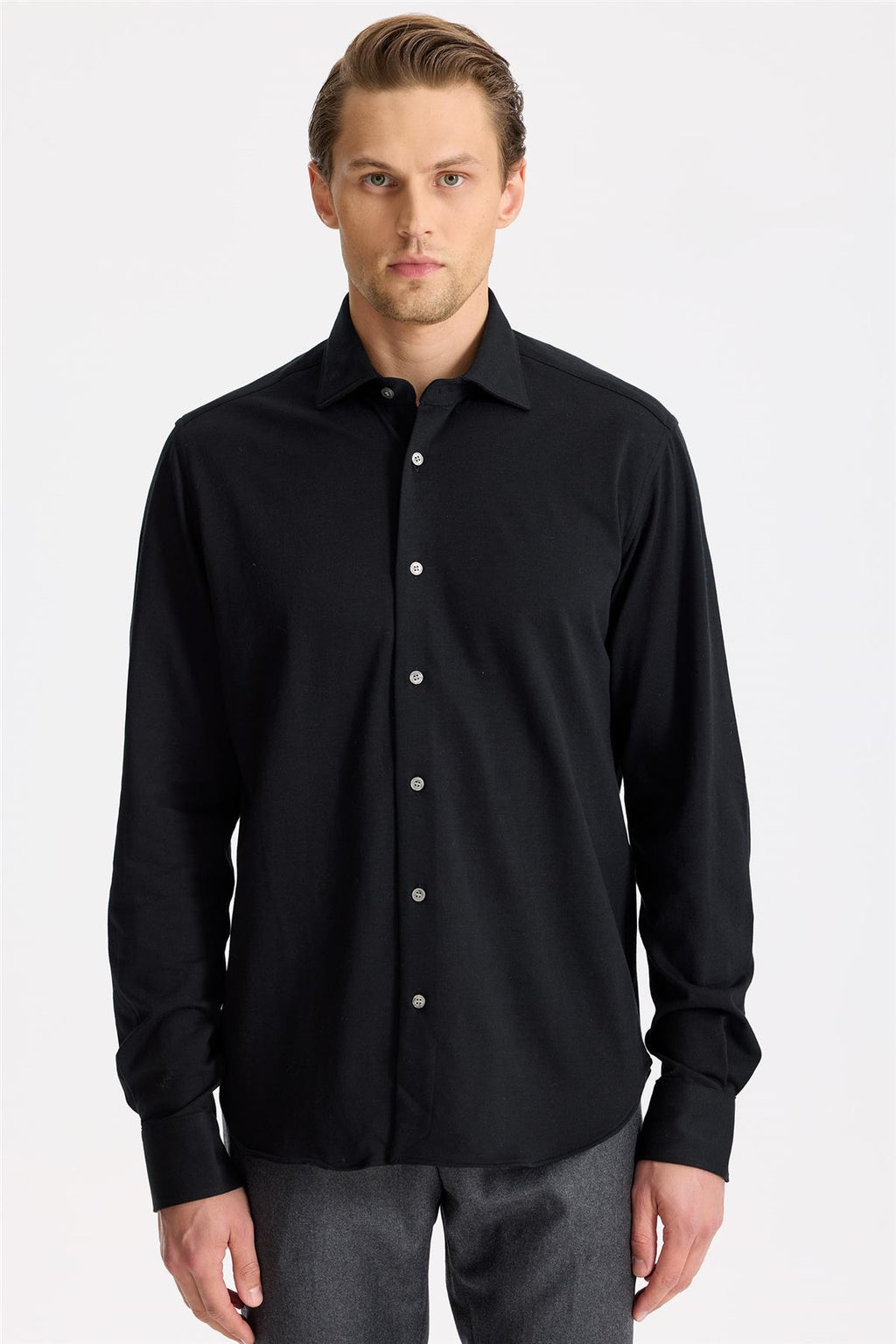 Siyah Pamuk Kaşmir Gömlek - Image 1