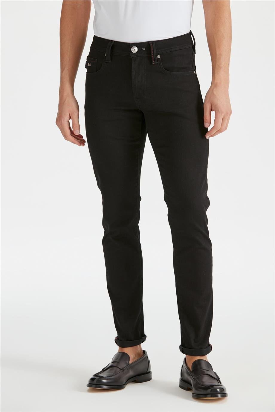 Siyah Streç Denim Pantolon - Image 2