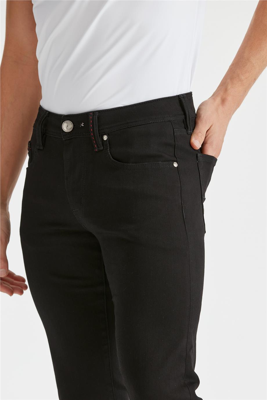 Siyah Streç Denim Pantolon - Image 3