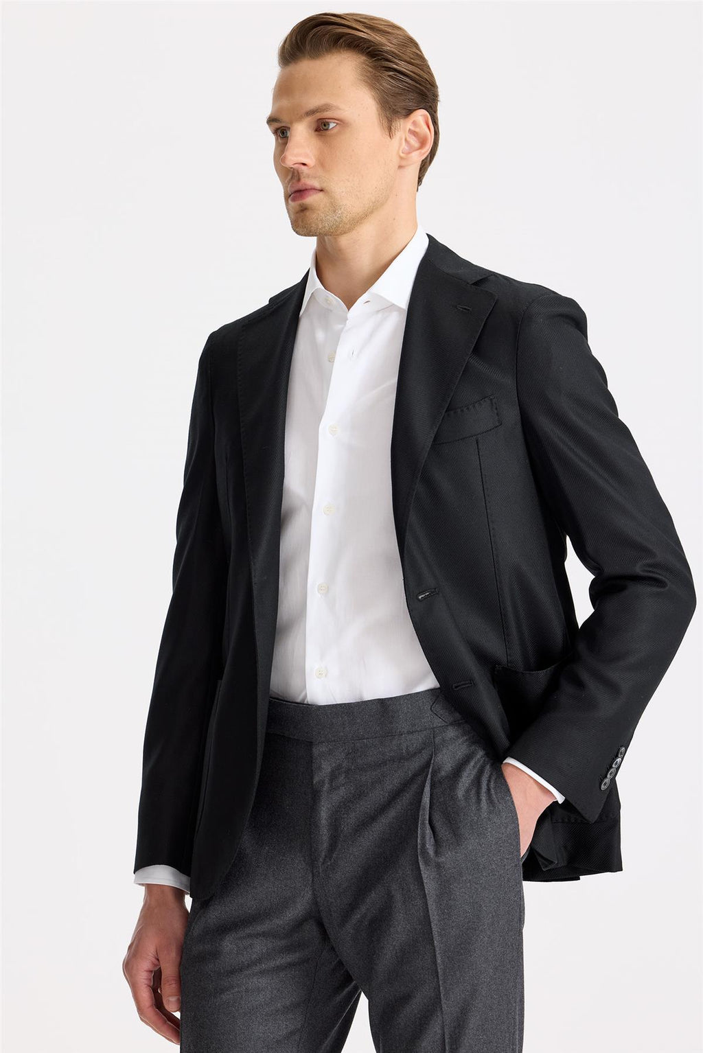 Siyah Yün Kaşmir Blazer - 6