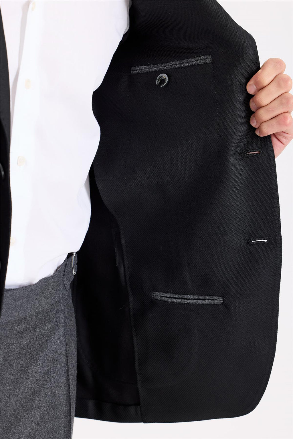 Siyah Yün Kaşmir Blazer - 10