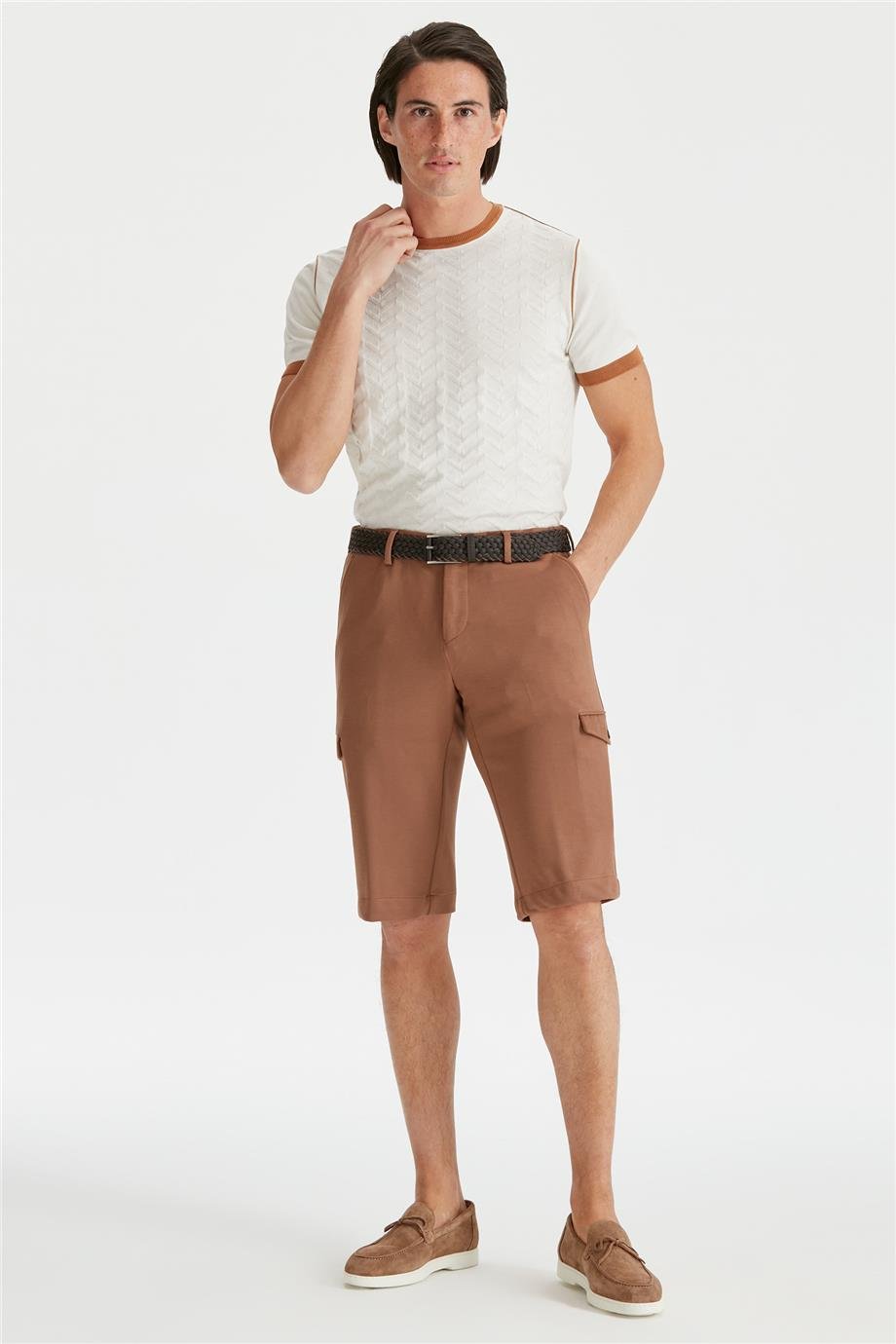 Tarçın Pamuk Triko Erkek Bermuda - Image 4