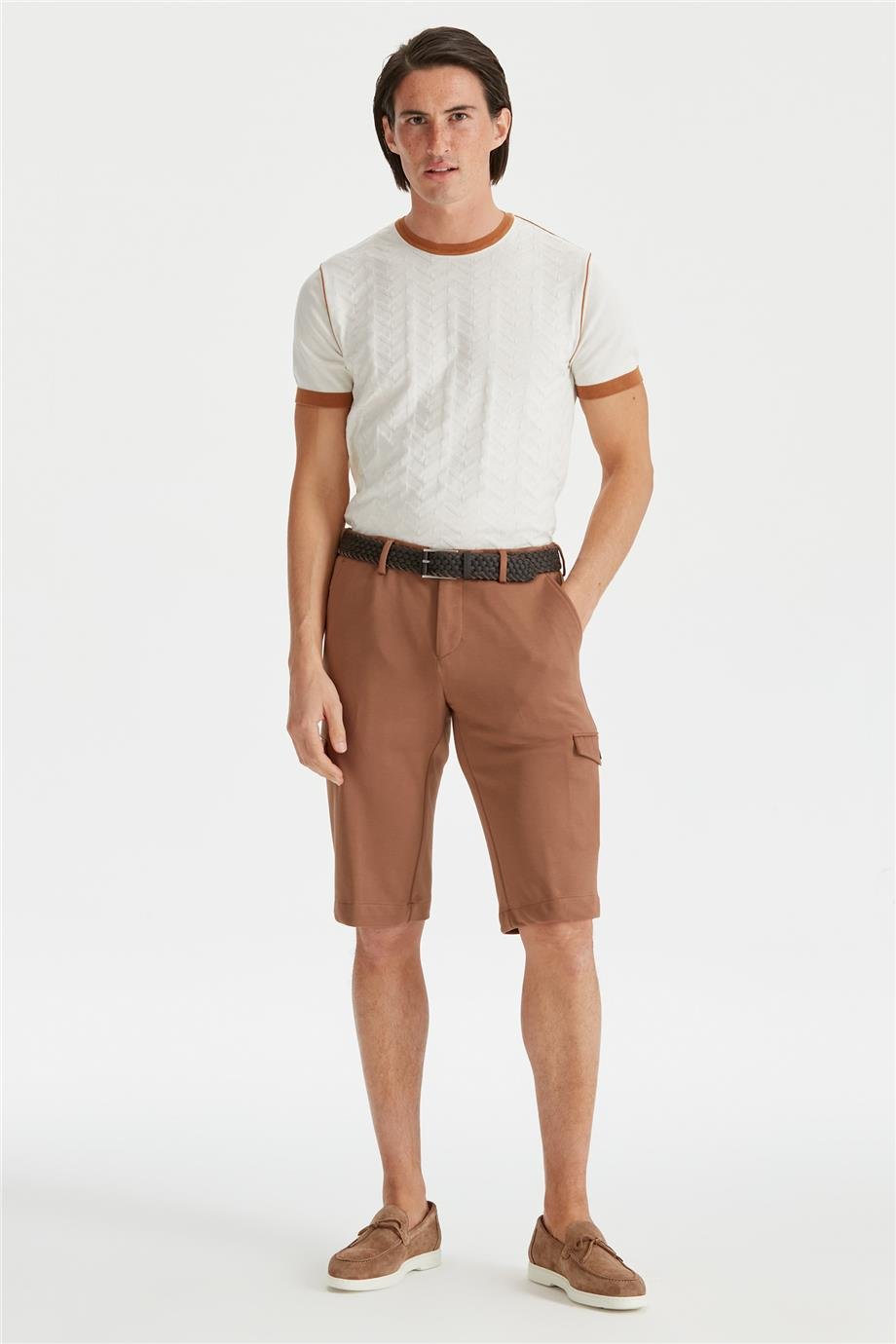 Tarçın Pamuk Triko Erkek Bermuda - Image 1