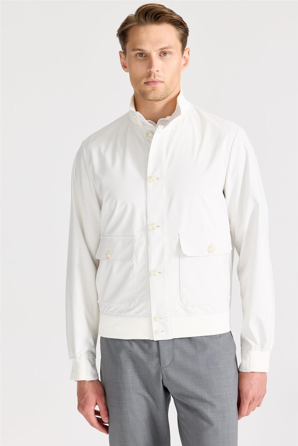 Taş Rengi Teknik Bomber Yağmurluk - Image 1