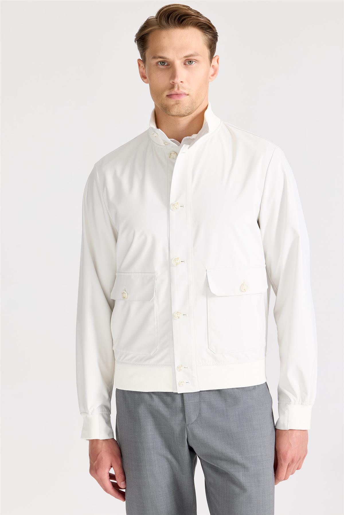 Taş Rengi Teknik Bomber Yağmurluk - Image 1