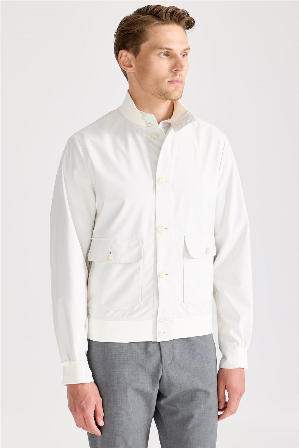 Taş Rengi Teknik Bomber Yağmurluk - Image 5