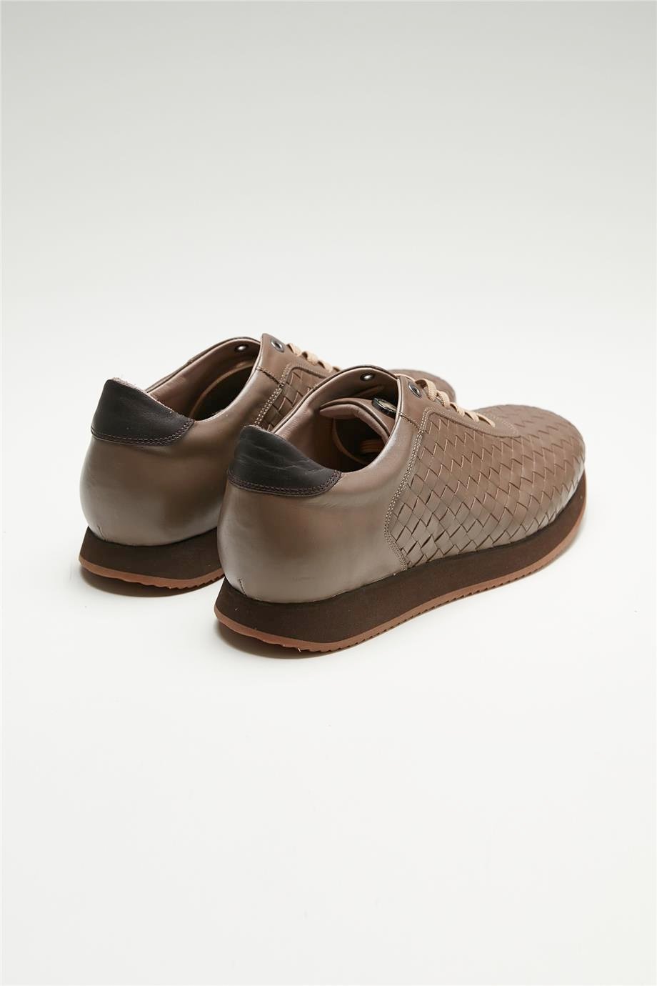 Vizon Örgü Deri Sneaker - Image 5