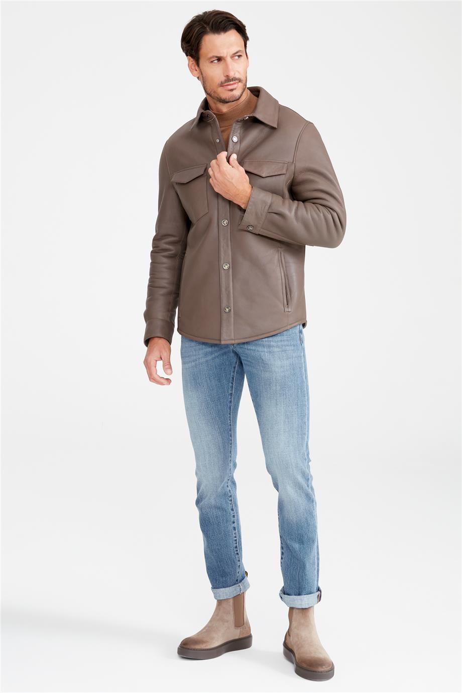 Vizon Shearling Deri Mont - 1