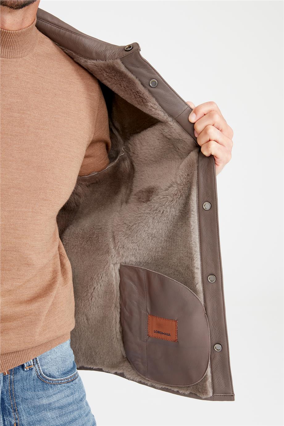 Vizon Shearling Deri Mont - Image 3