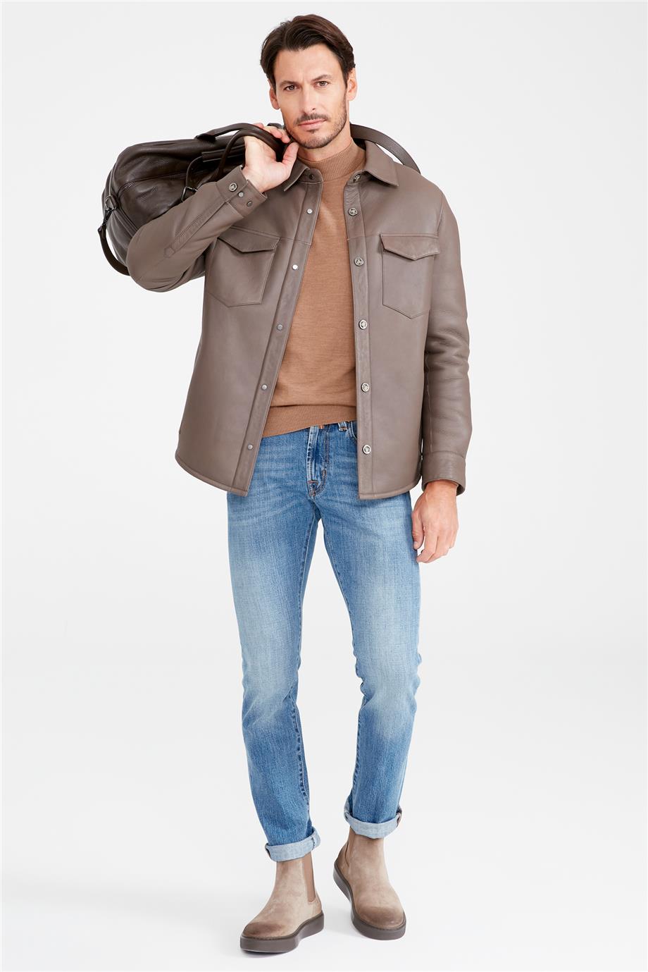 Vizon Shearling Deri Mont - Image 5