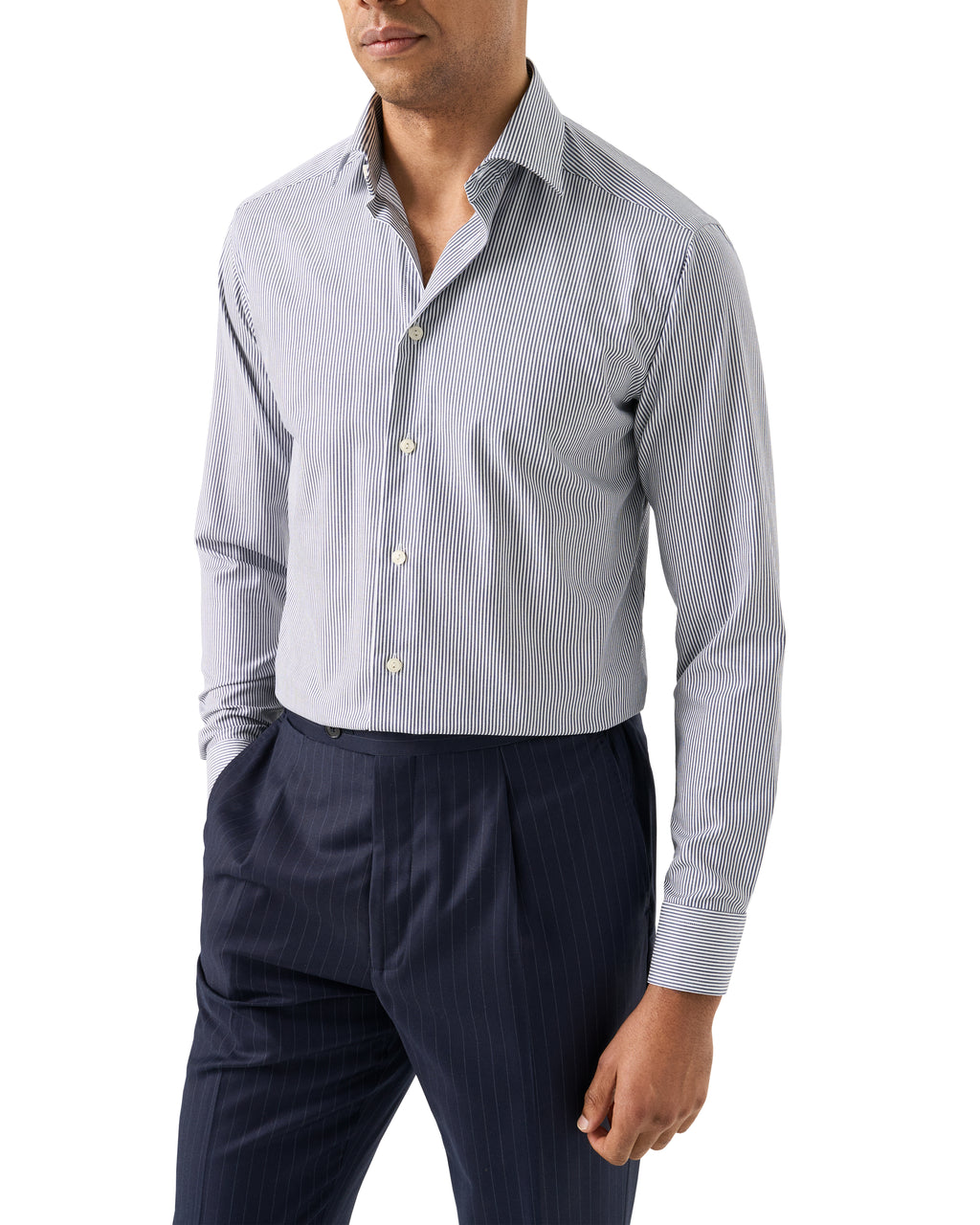 Çizgili Pamuk–TENCEL™ Lyocell Gömlek