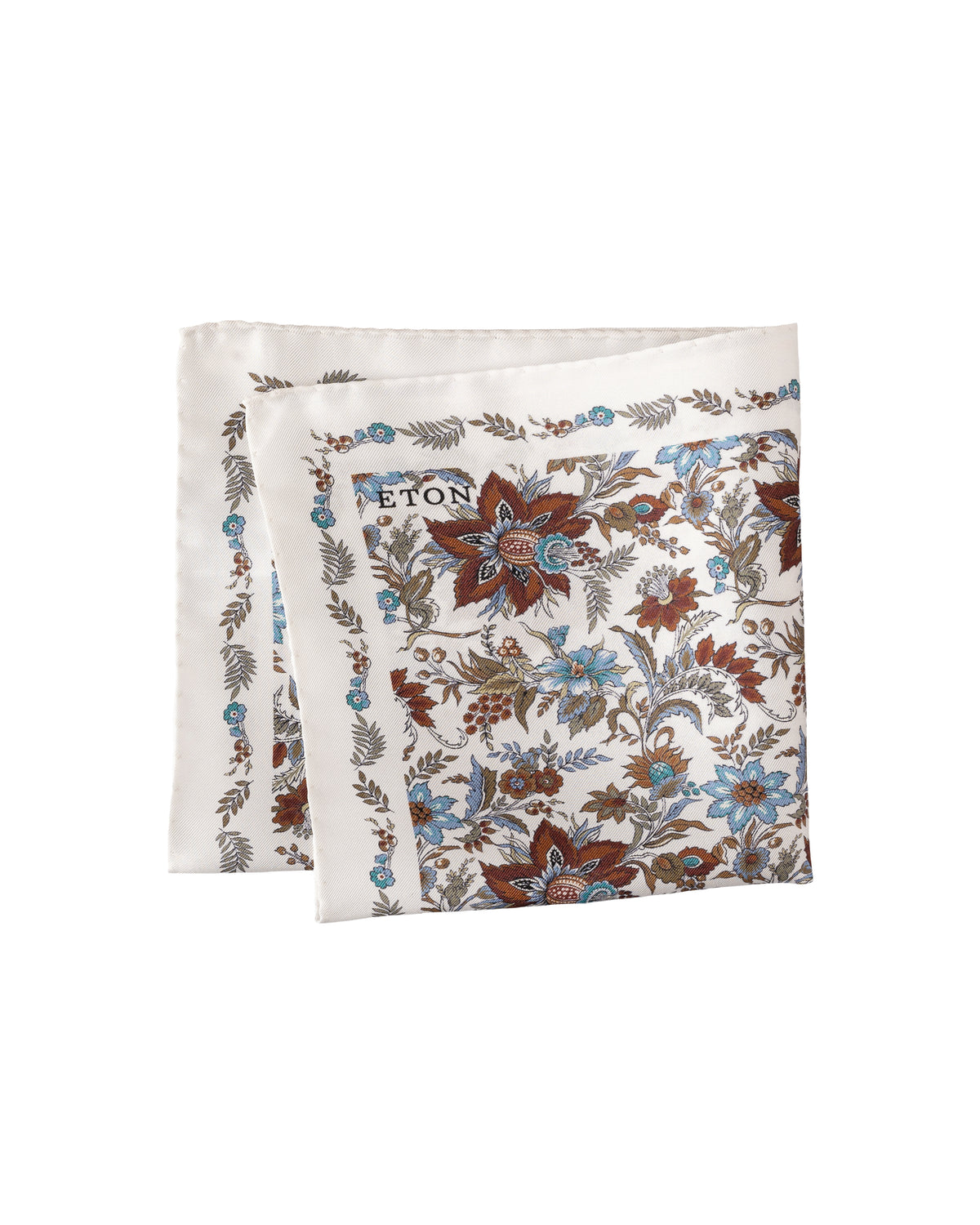 Çiçek Desenli İpek Cep Mendili
