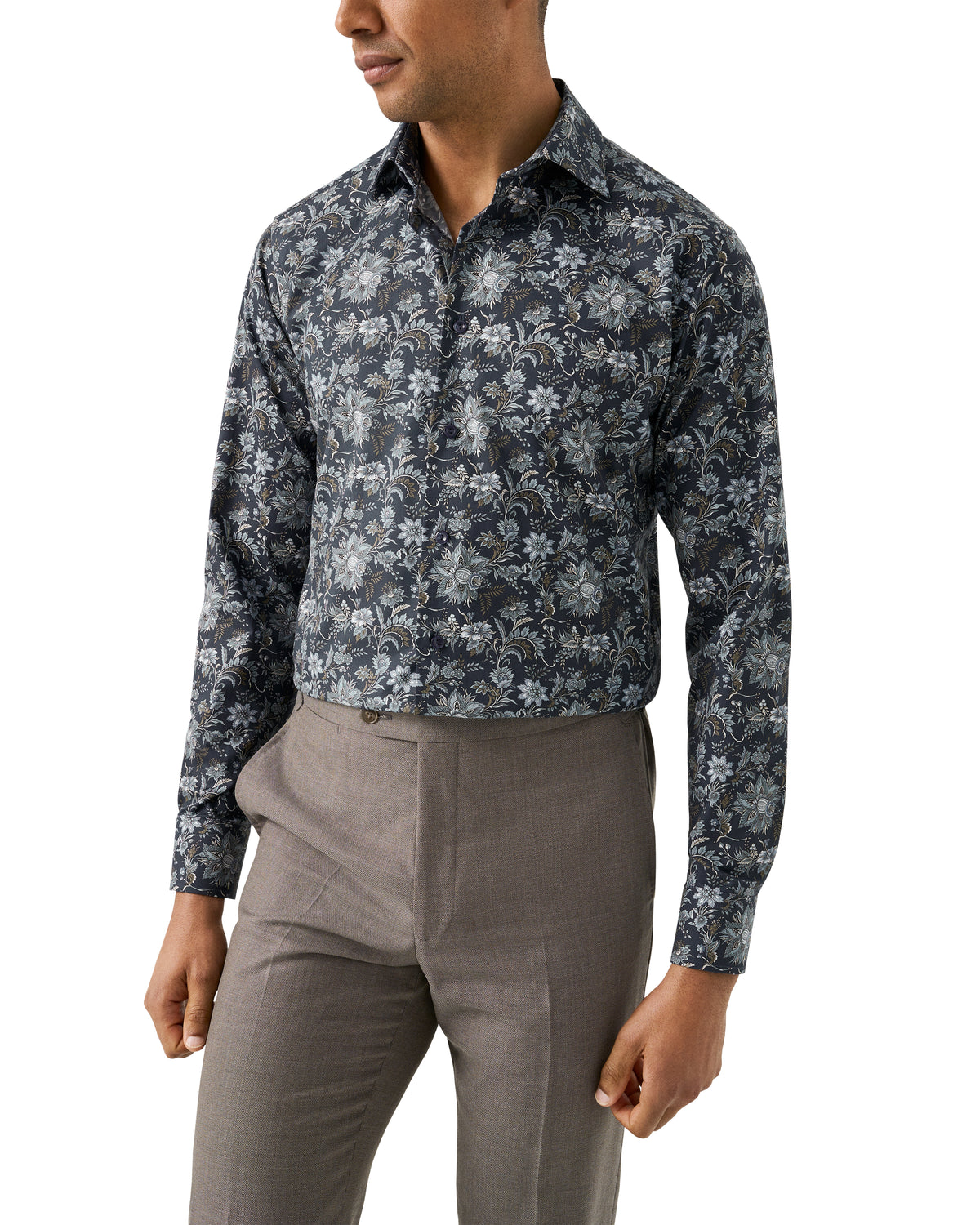 Çiçek Desenli Signature Pamuk Twill Gömlek